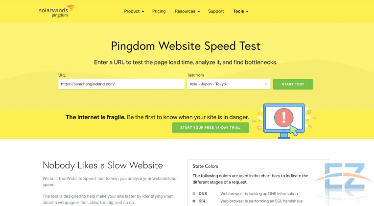 Công cụ kiểm tra Pingdom Tool