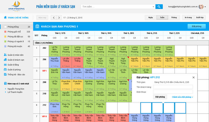 Phần mềm quản lý khách sạn Tất Thành