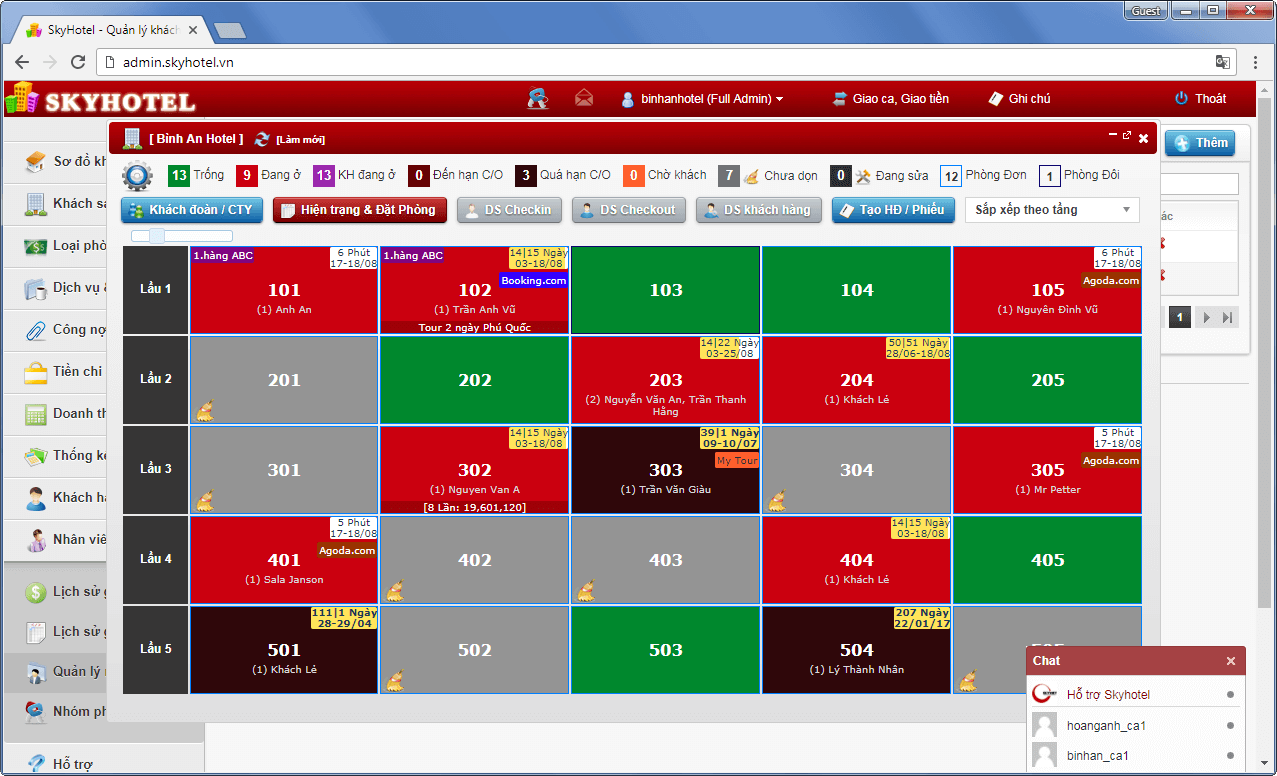 Phần mềm quản lý khách sạn Skyhotel