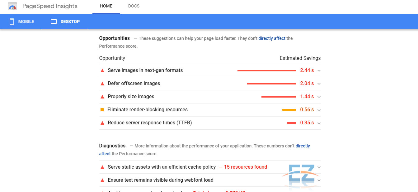 Các đề xuất cải thiện tốc độ website