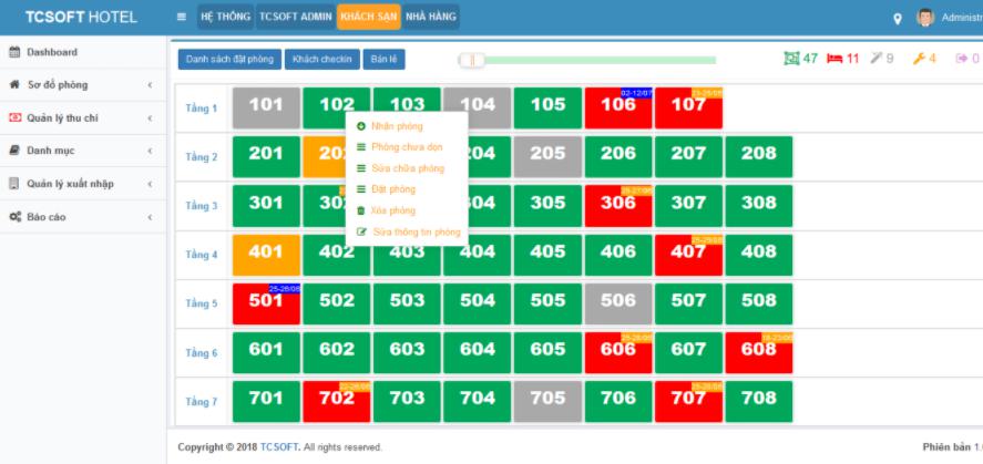 Phần mềm quản lý khách sạn online TCsoft