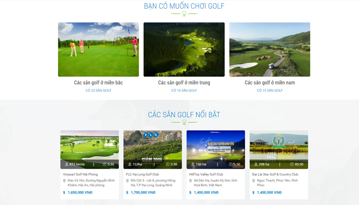 Website đặt sân golf lớn nhất Việt Nam - Golfbooking.com.vn