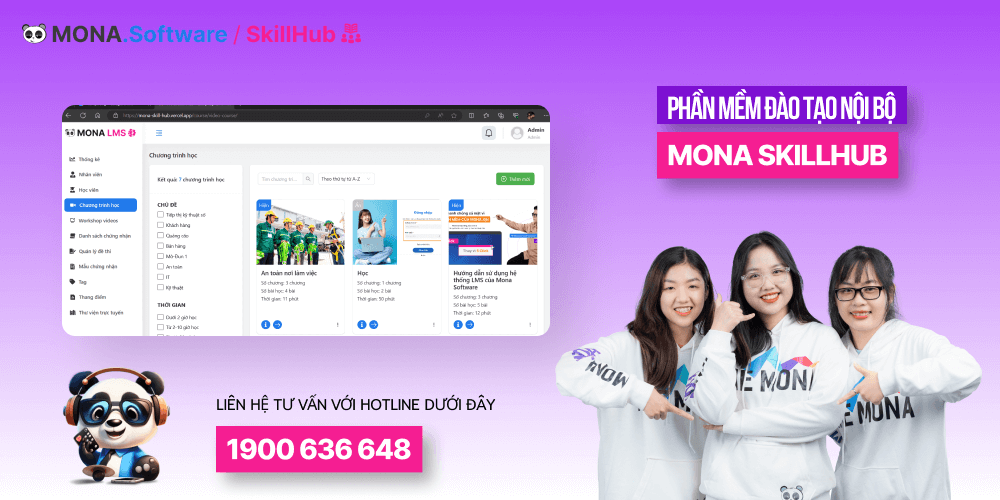 Phần mềm đào tạo nội bộ MONA Skillhub