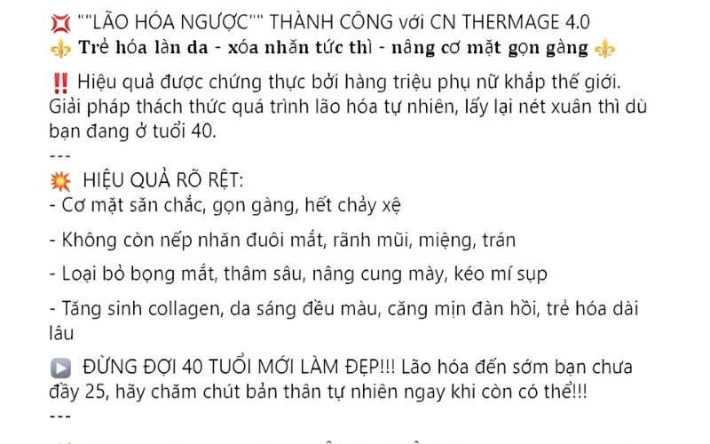 mẫu content quảng cáo spa