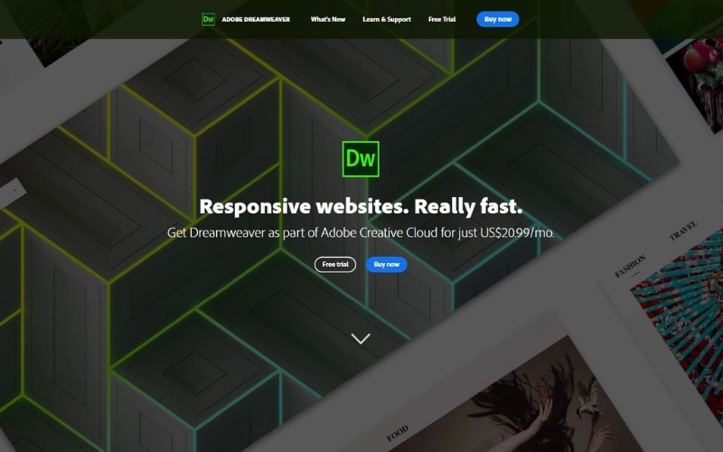 công cụ tạo website chuyên nghiệp Adobe Dreamweaver