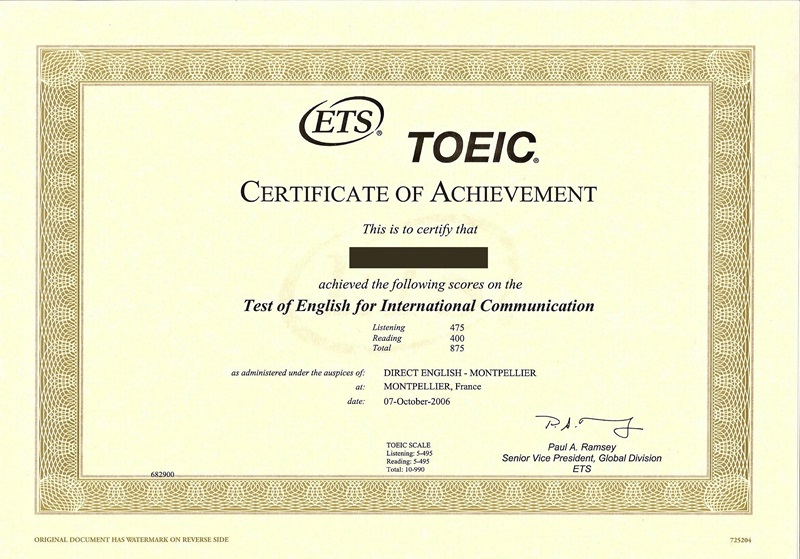 Chứng chỉ tiếng Anh TOEIC 